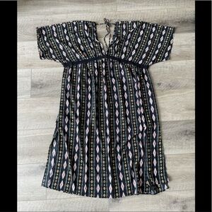 Hayden Los Angeles Boho V-Neck Tribal Print Maxi Dress Size 3XL